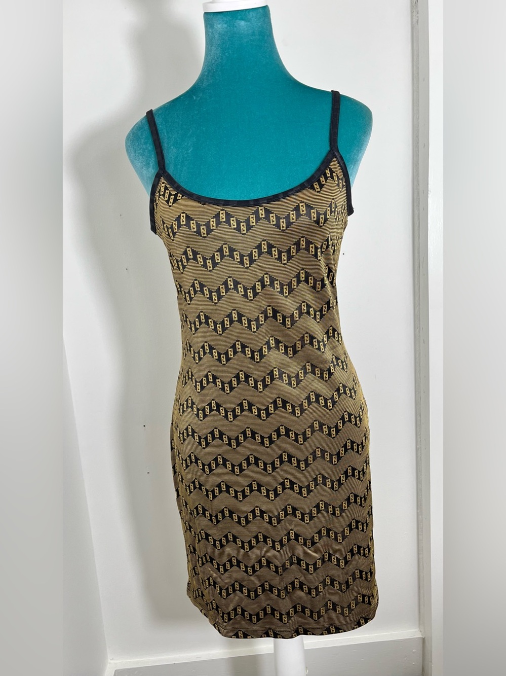 FENDI Monogram Spaghetti Strap Dress